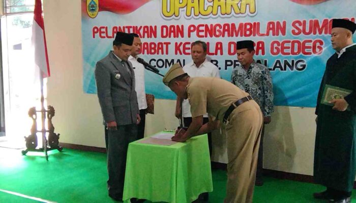 Tok, Munaseh Dilantik Sebagai Penjabat Kades Gedeg di Kabupaten Pemalang