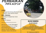 Perbaikan Pipa ACP 14 Inch, PDAM Tirta Mulia Minta Maaf Ke Wilayah Terdampak