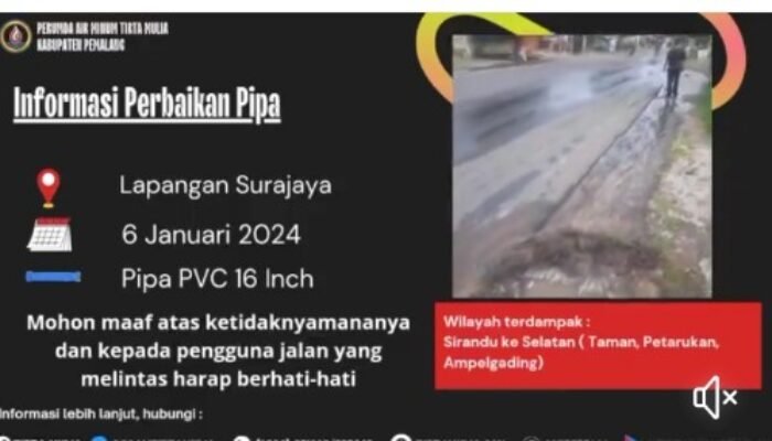 Gerak Cepat PDAM Tirta Mulia Pemalang Tangani Kebocoran Pipa di Lapangan Surajaya