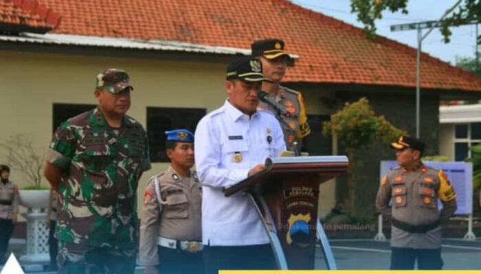 Bupati Memimpin Apel Pengamanan Pemungutan Suara Pemilu 2024 Kabupaten Pemalang.
