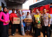 Kapolres dan Ketua Bhayangkari Cabang Pekalongan Salurkan Bantuan untuk Korban Banjir Bandang Wangandowo