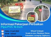 Perbaikan Pipa PDAM Tirta Mulia, Persiapkan Air Cadangan Anda !