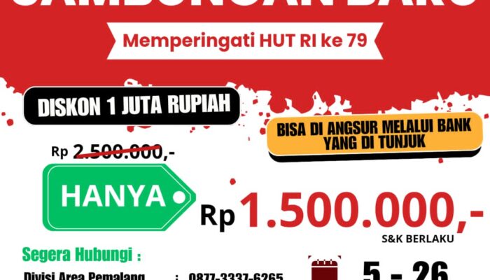 Sambut HUT RI ke -79, PDAM Tirta Mulia Berikan Diskon Pemasangan Sambungan Baru    