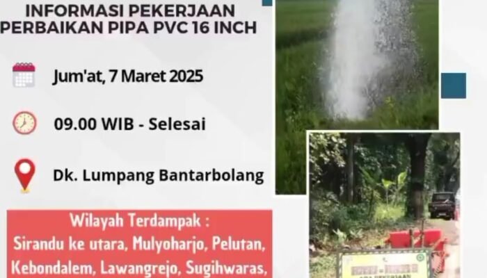 PDAM Tirta Mulia Lakukan Perbaikan Pipa Sejumlah Wilayah Pemalang Alami Gangguan Air