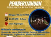 PDAM Tirta Mulia Lakukan Perbaikan Pipa Utama di Pegiringan, Layanan Air Sementara Terganggu
