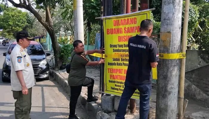 Satpol PP Pemalang Pasang Police Line di Beberapa Tempat Pembuangan Sampah Liar