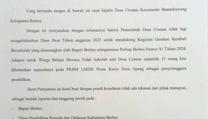 Pemdes Ciomas Abaikan Instruksi Bupati, Hentikan DD untuk GKB