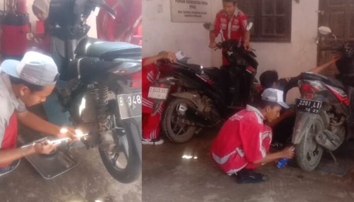 Warga Tasikrejo-Pemalang Sambut Gembira Servis Motor Rp10 Ribu dari SMK Satya Praja 2 Petarukan