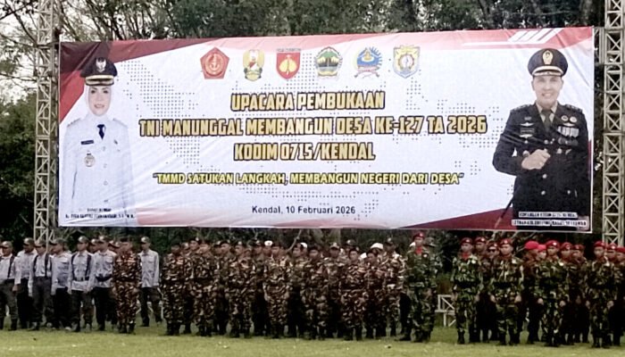 Resmikan Pelaksanaan Progam TMMD Reguler Ke 127 Di Desa Gedong, Bupati Kendal: TMMD Wujud Cinta dan Sinergi Antara TNI dengan Rakyat