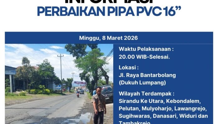 Waspada! Distribusi Air Perumda Tirta Mulia Pemalang Terganggu Minggu Malam