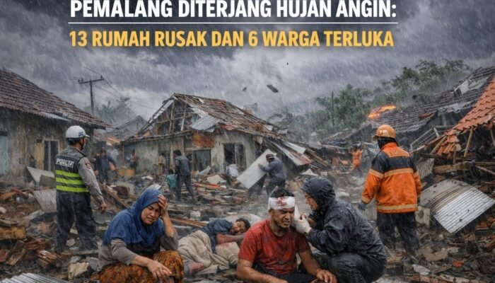 Pemalang Diterjang Hujan Angin: 13 Rumah Rusak dan 6 Warga Terluka