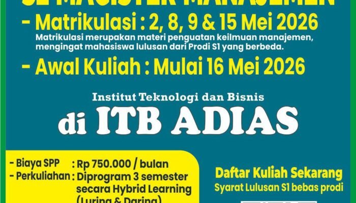 Dongkrak Karier, S2 Magister Manajemen ITB Adias Pemalang Bisa Lulus 1,5 Tahun
