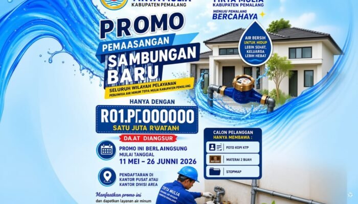 Kabar Gembira! Pasang PDAM Pemalang Cuma Rp1 Juta, Bisa Diangsur