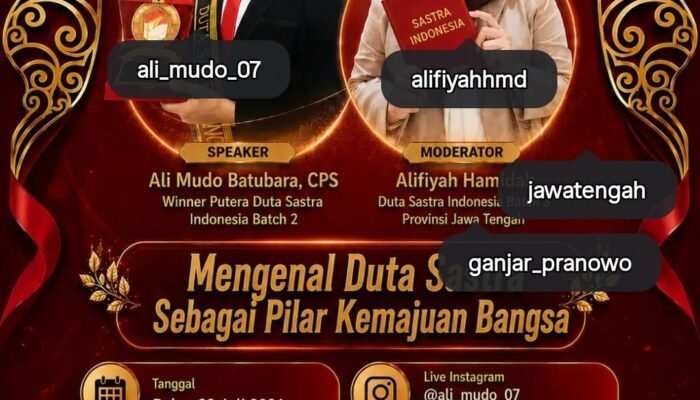 Menilik Peran Sastra sebagai Pilar Kemajuan Bangsa Lewat Diskusi Digital Duta Sastra Indonesia