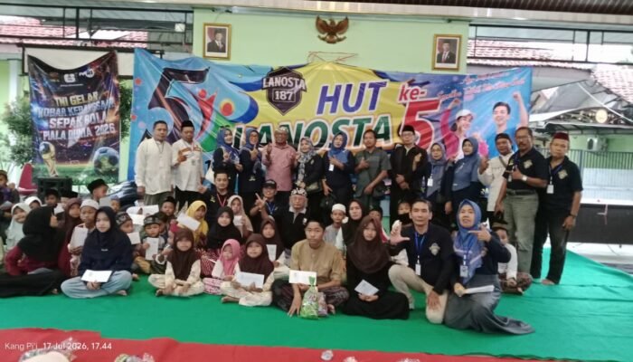HUT Ke-5 Lanosta 187, Santunan Anak Yatim Warnai Semangat Kebersamaan di Pendopo Comal