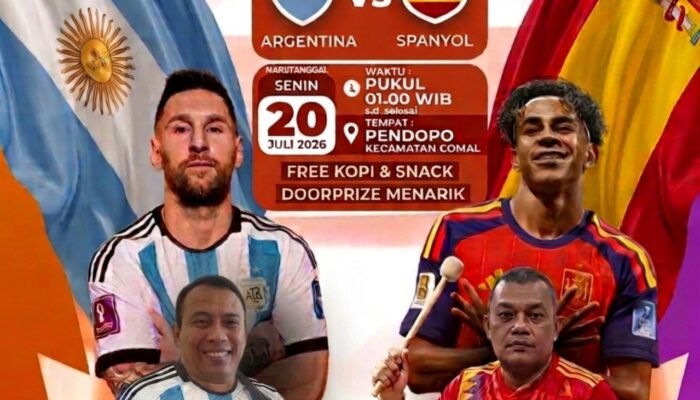 Camat Comal Gelar Nobar Final Piala Dunia 2026, Sediakan Doorprize