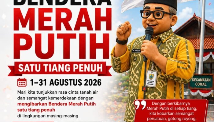 Camat Comal Ajak Warga Kibarkan Merah Putih Penuh Selama Agustus: Kobarkan Semangat Juang!