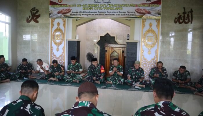 Khusyuk di Masjid Al Ikhlas, Kodim Pemalang Panjatkan Doa di HUT ke-65 Korem Wijayakusuma