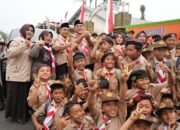 Pasukan Estafet Tunas Kelapa (ETK) Jawa Tengah Melintasi Pemalang Menuju Purbalingga