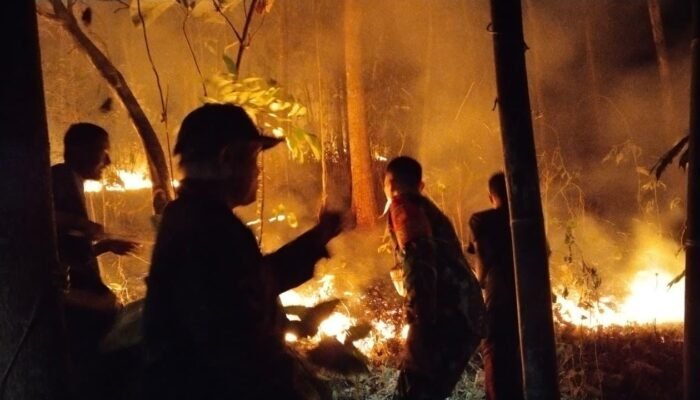 Lahan Bambu Kalitorong Pemalang Terbakar, Warga dan Babinsa Bahu-membahu Padamkan Api