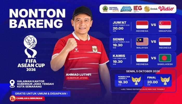 Gelar Nobar Gratis FIFA ASEAN Cup 2026, Pemprov Jateng Siapkan Makanan hingga Doorprize